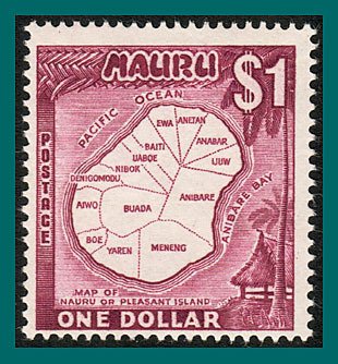 Nauru 1966 Pictorials, Map, MNH #71,SG79