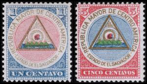 El Salvador Scott 175-176 (1897) Mint H F-VF