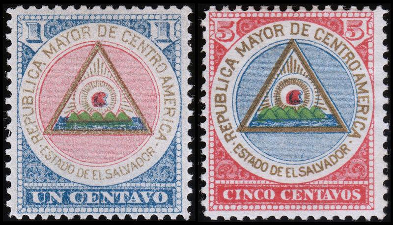 El Salvador Scott 175-176 (1897) Mint H F-VF