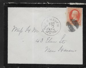 United States 178 on Mourning Cover New Haven Conn.