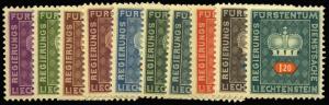 Liechtenstein O37-46 MNH - Crown