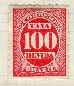 BRAZIL; Early 1900s TAXA DEVIDA issue Mint unused 100r. value