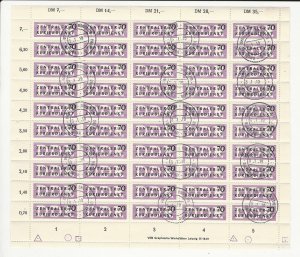 Germany DDR Postage Stamp, #O36 Used Sheet, 1956, DKZ