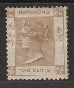 HONG KONG 1863 QV 2C WMK CROWN CC 