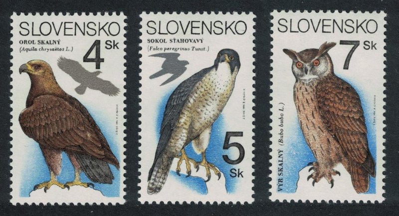 Slovakia Birds Eagle Falcom Owl 3v 1994 MNH SG#183-185