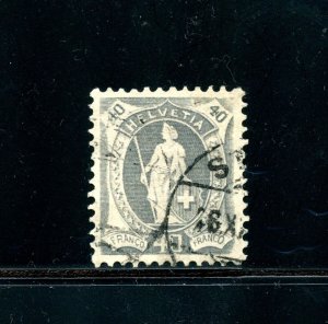 Switzerland #84 (S502) Helvetia Large numeral, Used, F-VF, CV$60.00