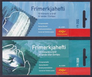 Iceland 937a-938a MNH 2001 EUROPA Head Waterfall & Hand & Wave Complete Booklets