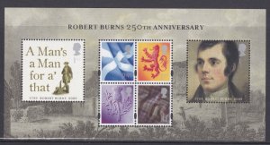 MSS157 2009 Robert Burns Anniversary miniature sheet UNMOUNTED MINT/MNH