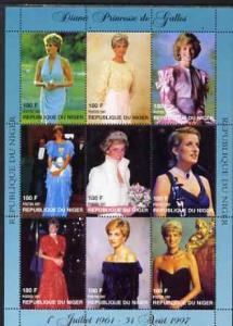 Niger Republic 1997 Princess Diana #1 perf sheetlet conta...