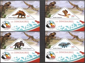 Madagascar 2019 Dinosaurs 4 S/S MNH