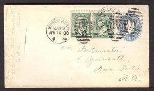 213 (pair), U294, Worcester MA to Nova Scotia Canada, 188...