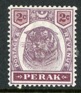 Malaya 1895 Perak 2¢ Lilac & Brown Tiger Scott 48 Mint K67 ✔️