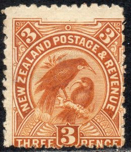 New Zealand 1908 Sg 383 3d brown Mounted Mint