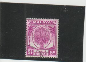 Malaya - Kedah  Scott#  65  Used  (1952 Sheaf of Rice)