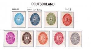 Germany MNH  Dienstmarken Complete Set 1927-1933 Sc# O62-O79
