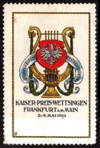 1913 German Poster Stamp Kaiser Wilhelm II Prize Shooting Competition Frankfurt