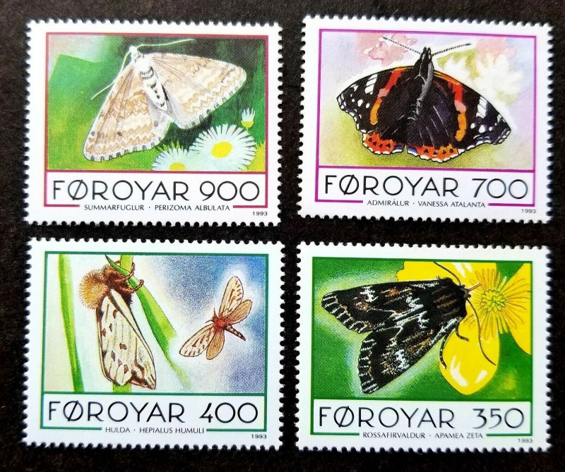 Faroe Islands Butterflies & Moths 1993 Flower Flora Fauna Insect (stamp) MNH