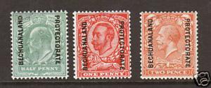 Bechuanaland Prot Sc 80/86 MLH. 1904-24, 3 diff VF  4;9