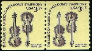 1813 Violins F-VF MNH coil pair