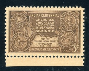US Stamp #972 Indian Centennial 3c - PSE Cert - GEM 100 - MNH - SMQ $170.00