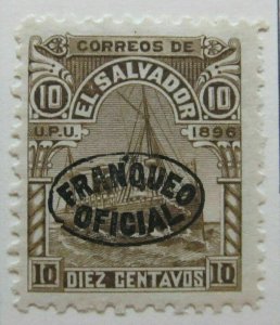 A6P37F18 Salvador Official Stamp 1896 Wmk Liberty Cup 10cmh*-