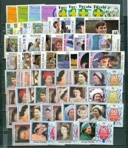 TUVALU LOT of (60) INCL. (15) SETS MNH...MOSTLY ROYALS