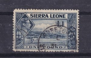 Sierra Leone KGVI 1938 £1 SG200 Freetown CDS VFU BP16100