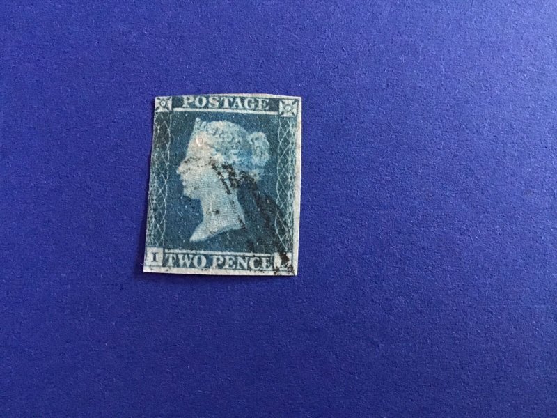 Great Britain 1841 Queen Victoria Imperforate Blue Two Pence  Stamp R43727 