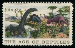 1390 US 6c Natural History Age of Reptiles, used