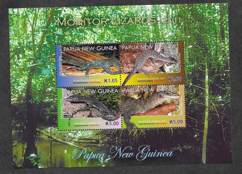 Papua New Guinea 1519 Mint NH Souvenir Sheet Monitor Lizard!