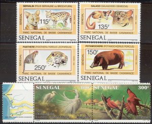 Senegal - 1987 MNH set of 6 Bassa Casamance Park stamps cv 31.65 #741-6 Lot #6