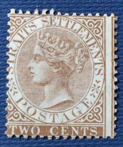 MALAYA 1868 Straits Settlements QV 2c CC MH SG#11b #1001