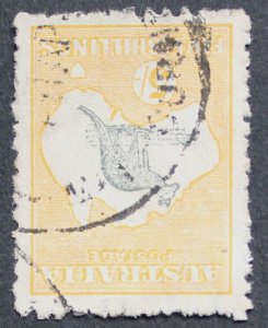 Australia 1915 Five Shillings Kangaroo inverted watermark SG 30w used