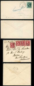 Bahamas Incoming mail 1876 and 1891 envelopes with US Stamps Ex Ludington