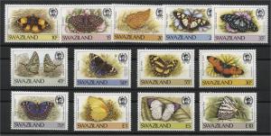 SWAZILAND, BUTTERFLIES MNH SET 	