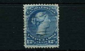 VF #28 Twelve half cent F LARGE QUEEN stamp Canada used