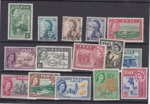 Fiji QEII 1954/56 Set To £1 High Values Unhinged SG280/295 VFU/MNH BP2378