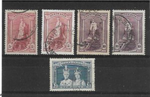 AUSTRALIA 1937 - 1949 5s TO £1 SG 176, 176a, 177, 177a, 178 FINE USED Cat £93+