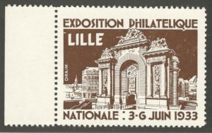 National Philatelic Exposition, 1933, Lille, France, Poster Stamp