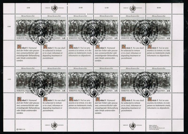 UN (Vienna) 95 - 96   - 2 Human Rights(12) MS - FDC - VF - MNH CV$19.50