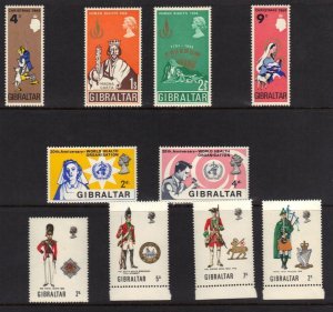 GIBRALTAR 1950-1966 COLL. OF 77 MINT NH INCOMPLETE SETS INC. SG 160-173, 200-213