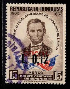 Honduras  Scott C348 Used Lincoln surcharged airmail stamp