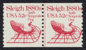 #1900 5.2c Sleigh 1880s, Coil Line Pair [1], Mint **ANY 5=FREE SHIPPING**