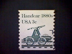 United States, Scott #1898A, used(o), 1983, RR Hand Car, 3¢, dark green