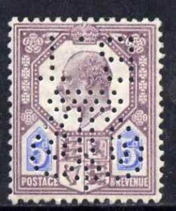 Great Britain 1902 KE7 5d with the rare Board of Trade Pe...