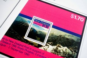 COLOR PRINTED NEW ZEALAND 1967-1989 STAMP ALBUM PAGES (93 illustrated pages)