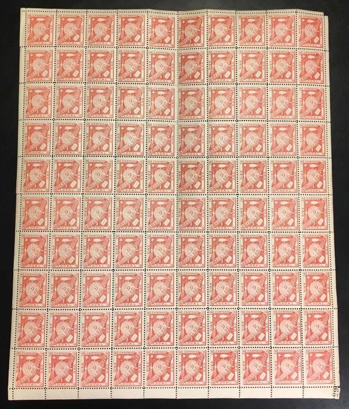 ARGENTINA 1891 TIERRA DEL FUEGO POPPER 1891 Mi 1 FULL SHEET MOORHOUSE CERT €6000