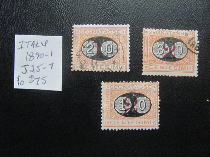 ITALY 1890-1 USED SC J25-27 VF/XF  $75 (152) NEW EUROPEAN STAMPS