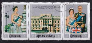 1971 - AJMAN, Queen Elizabeth II and Prince Philip Mic 1010-1012 - Used