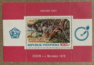 Indonesia 1978 Wildlife/Essen Stamp Fair MS, MNH. Scott 1035a, CV $4.00